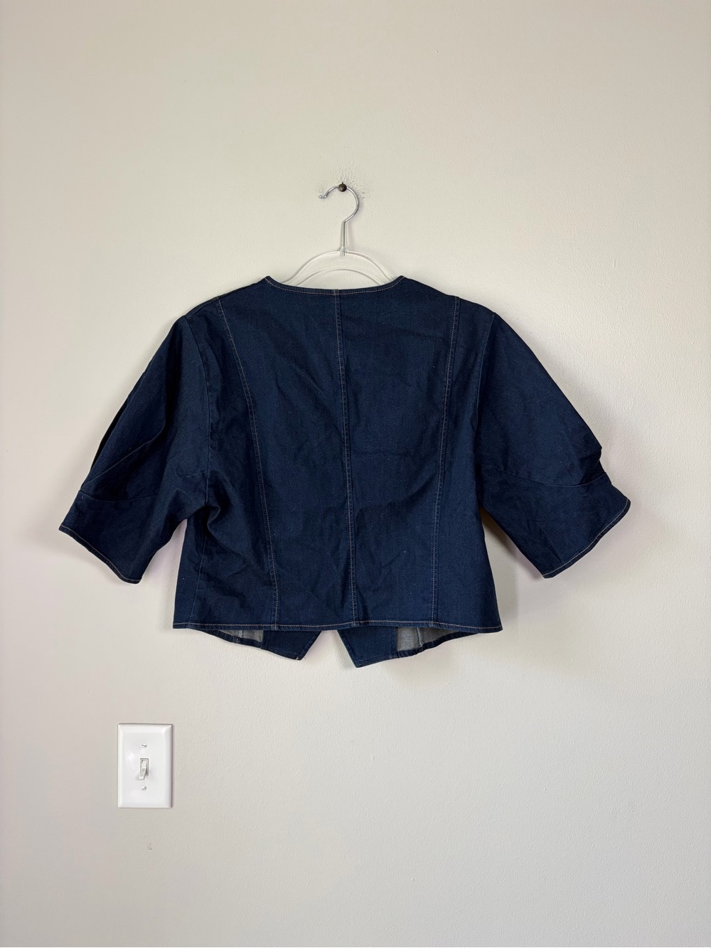 Goelia Dark Denim V-Neck Button Up Blouse Top - Picture 7 of 10